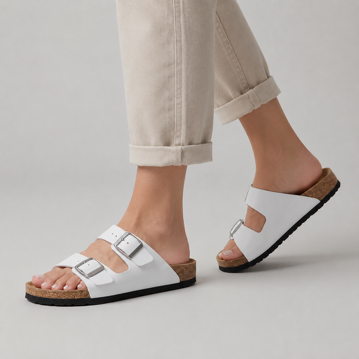 Unisex Double-Strap Sandals Adjustable Buckle Design 0