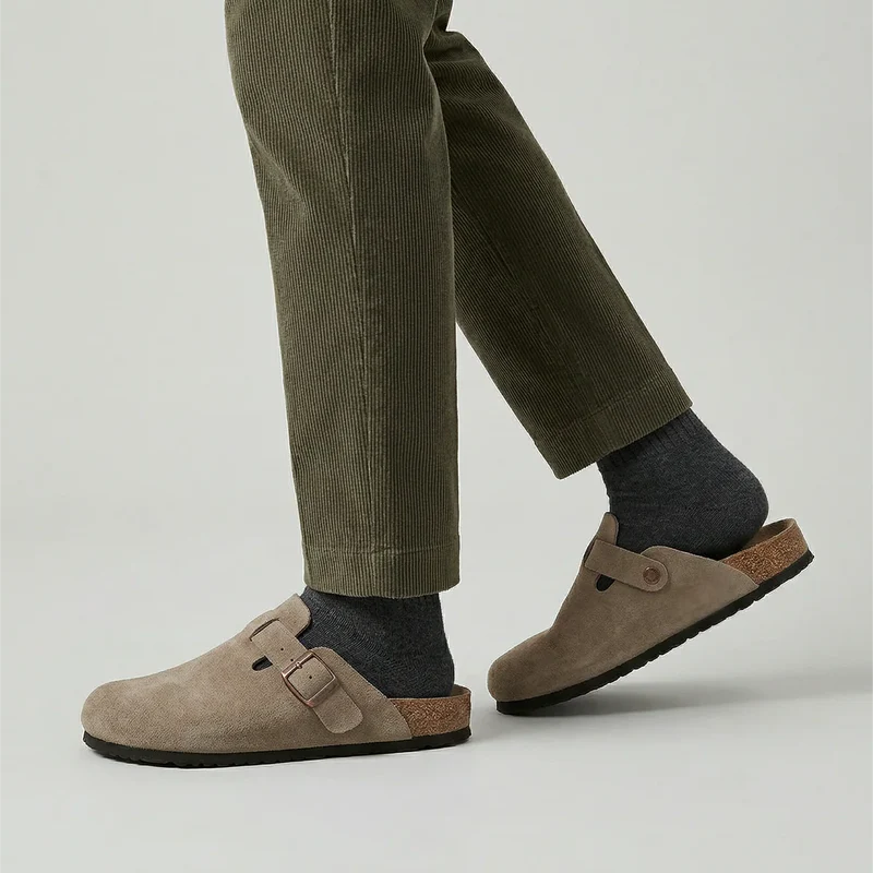 Unisex Suede Clogs Adjustable Buckle Slip-On Comfort Footwear 1