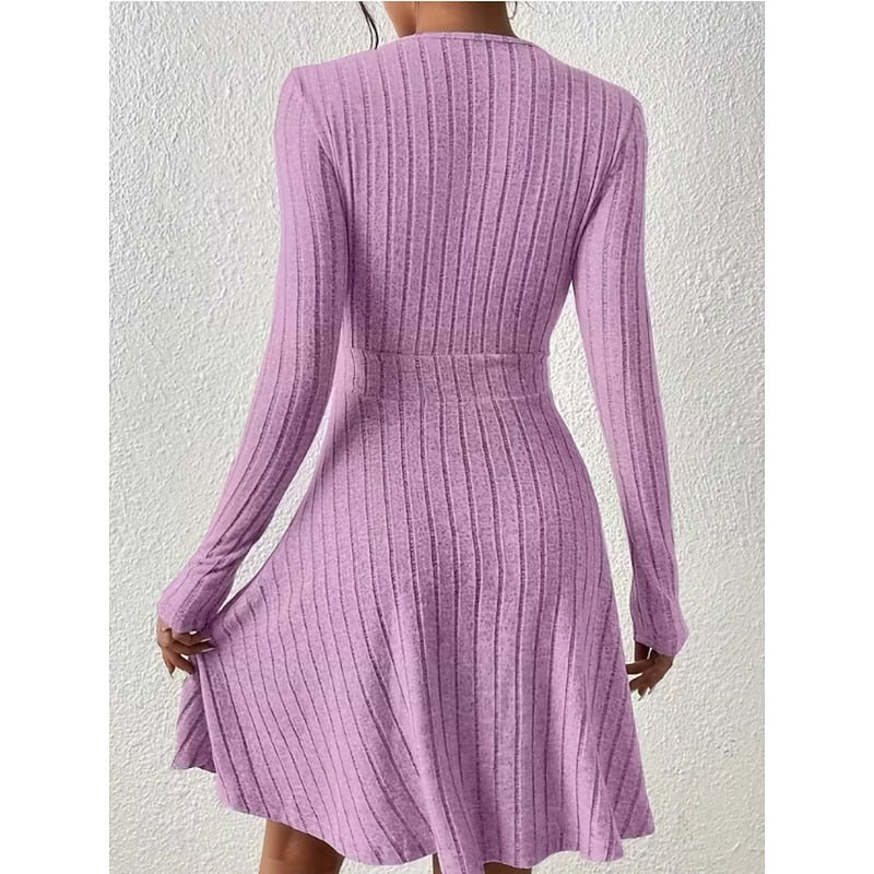 Women’s A-Line Dress Wrap Neck Elegant Silhouette 6