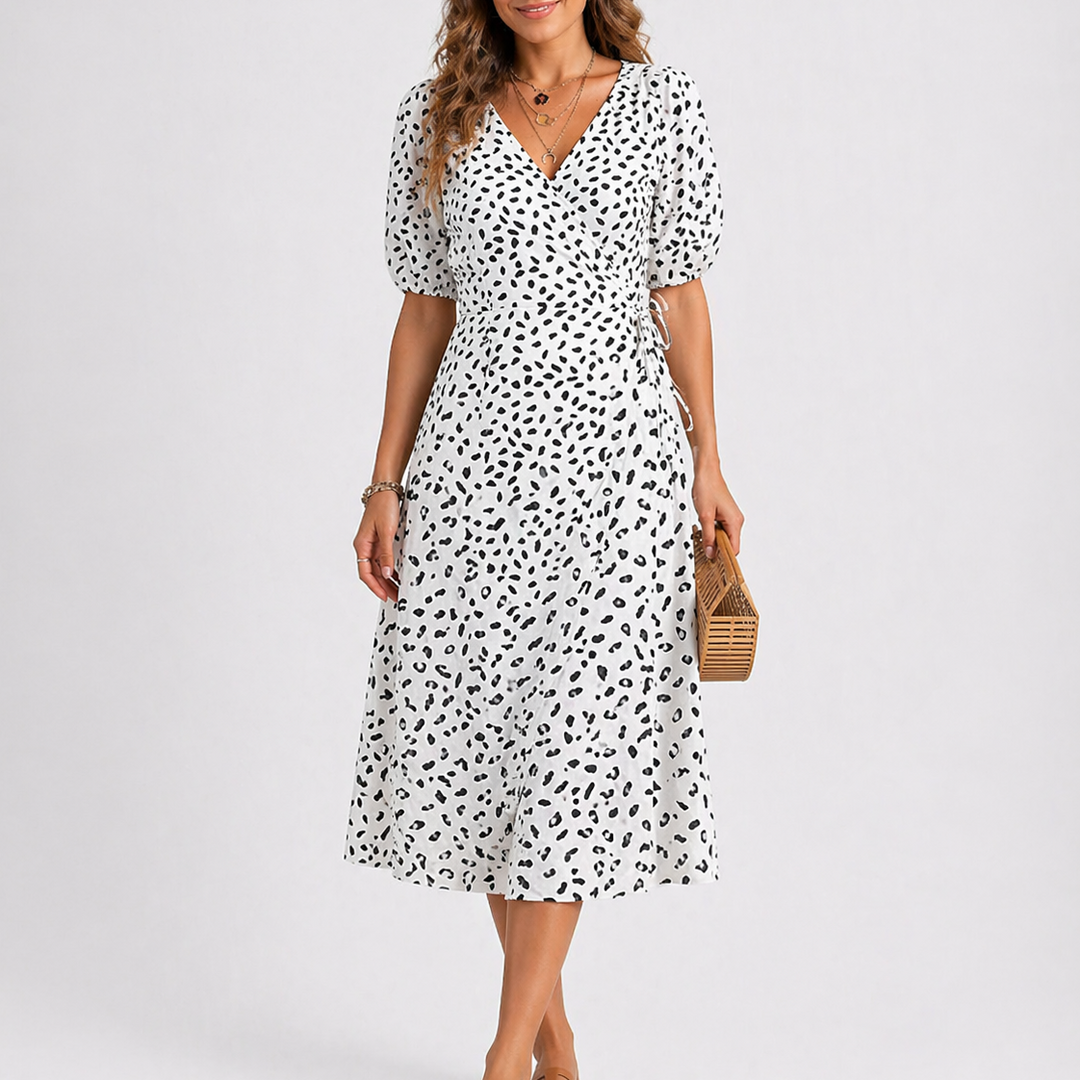 Women’s Abstract Print Midi Dress Lightweight Summer Style 2