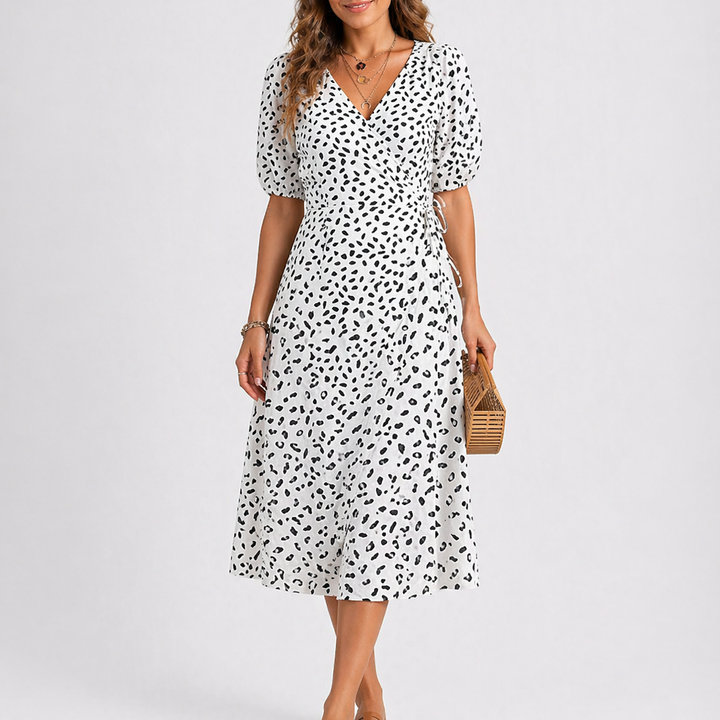 Women’s Abstract Print Midi Dress Lightweight Summer Style 2