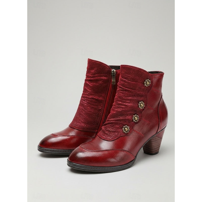 Women’s Ankle Boots Comfortable Block Heel Elegant Design 0