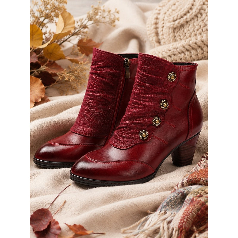 Women’s Ankle Boots Comfortable Block Heel Elegant Design 3