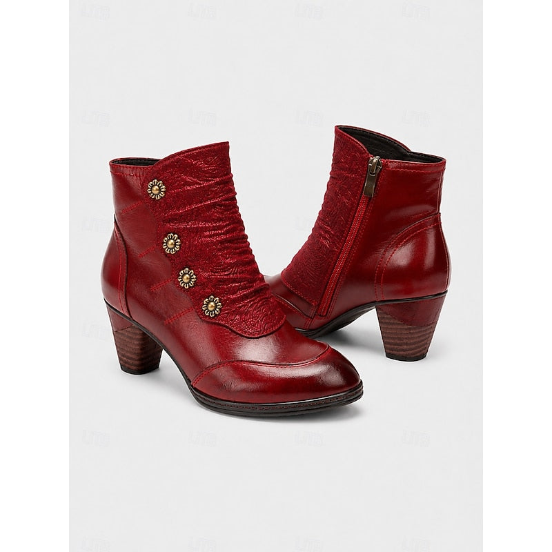 Women’s Ankle Boots Comfortable Block Heel Elegant Design 4
