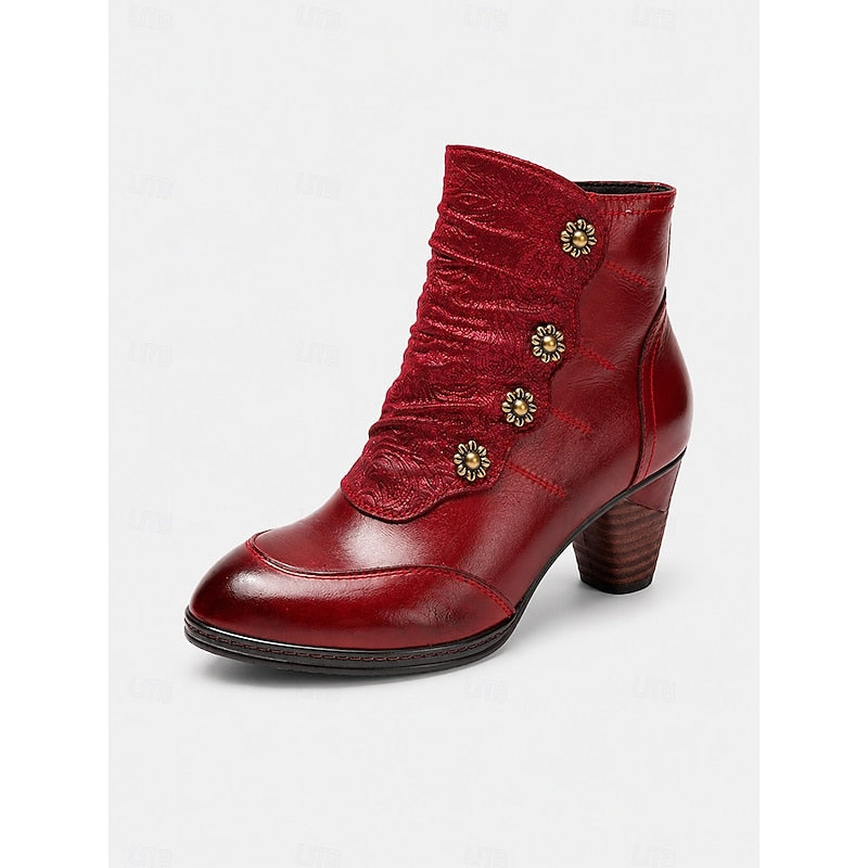 Women’s Ankle Boots Comfortable Block Heel Elegant Design 5