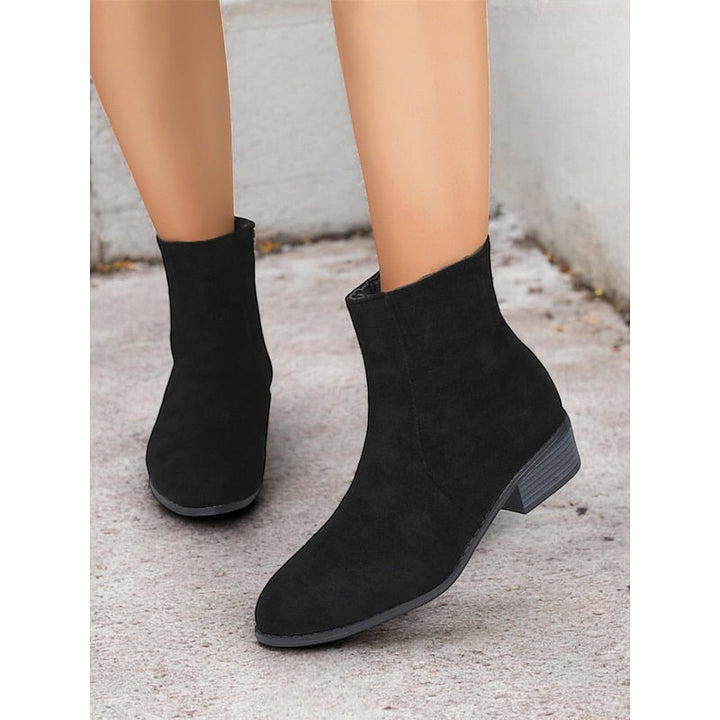 Women’s Ankle Boots Side-Zip Block Heel Design 10
