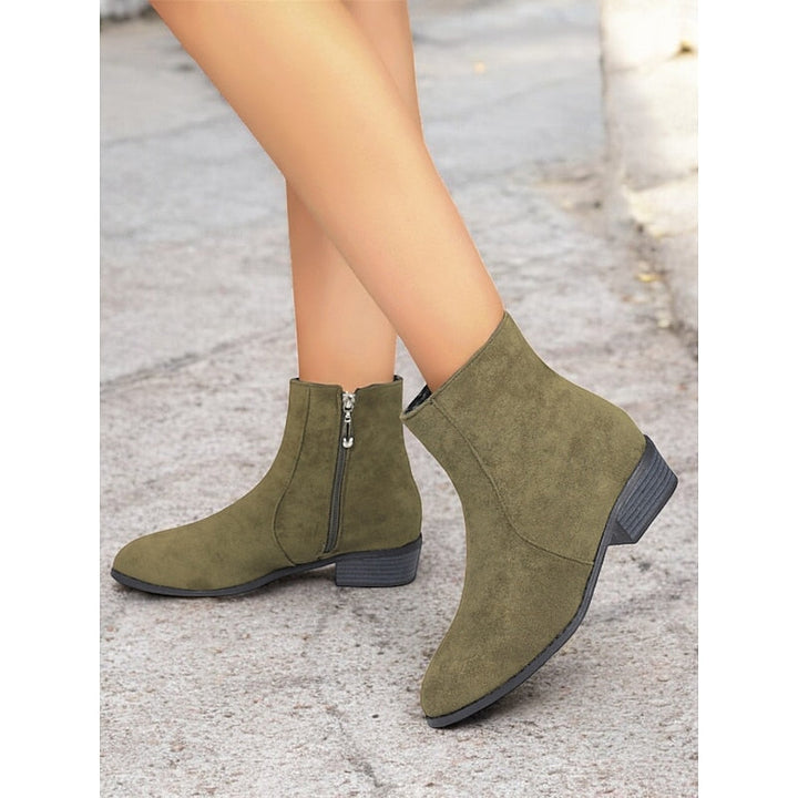 Women’s Ankle Boots Side-Zip Block Heel Design 9