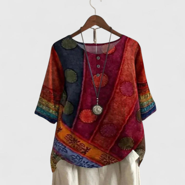 Women’s Artistic Top Vibrant Bohemian Design 0