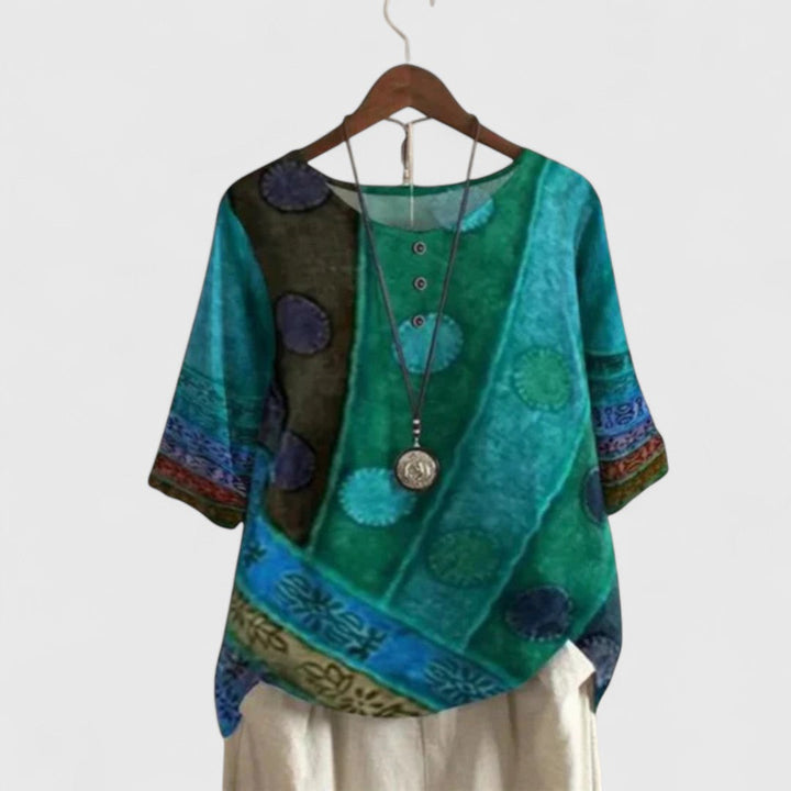 Women’s Artistic Top Vibrant Bohemian Design 1