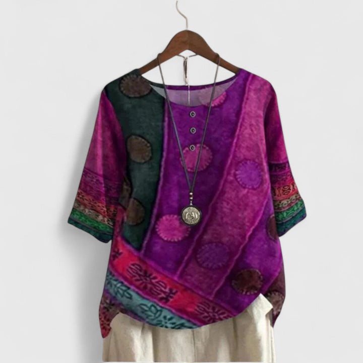 Women’s Artistic Top Vibrant Bohemian Design 3