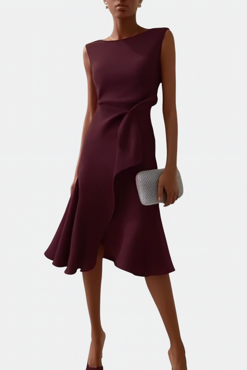 Women’s Asymmetric Midi Dress Elegant Draped Summer Style 11