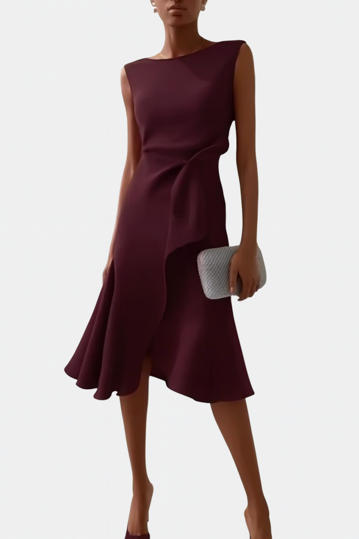 Women’s Asymmetric Midi Dress Elegant Draped Summer Style 11