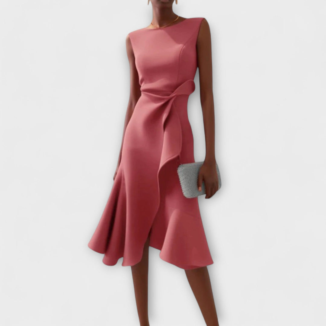 Women’s Asymmetric Midi Dress Elegant Draped Summer Style 2