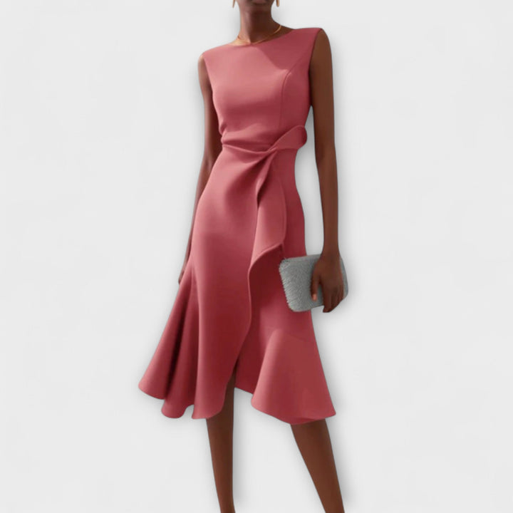Women’s Asymmetric Midi Dress Elegant Draped Summer Style 2