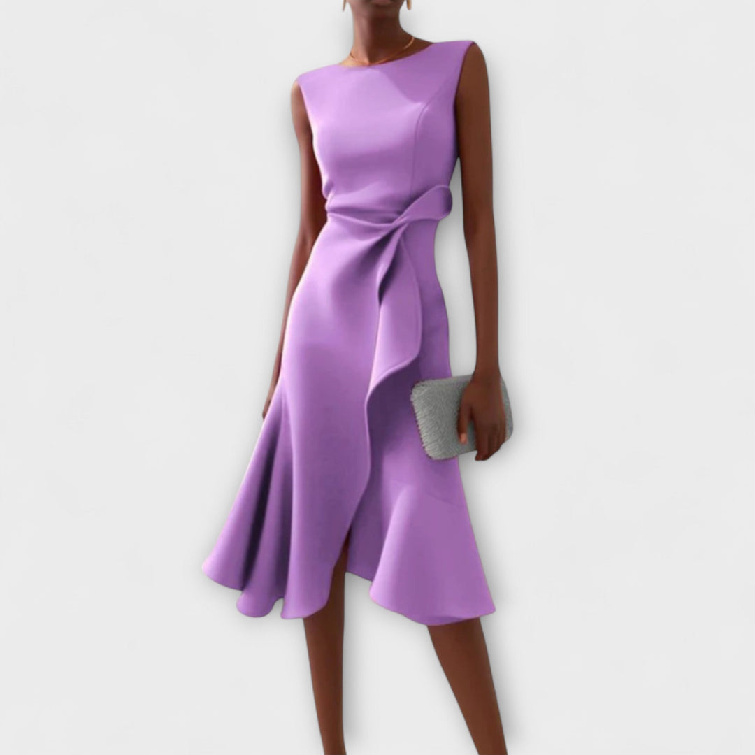 Women’s Asymmetric Midi Dress Elegant Draped Summer Style 4