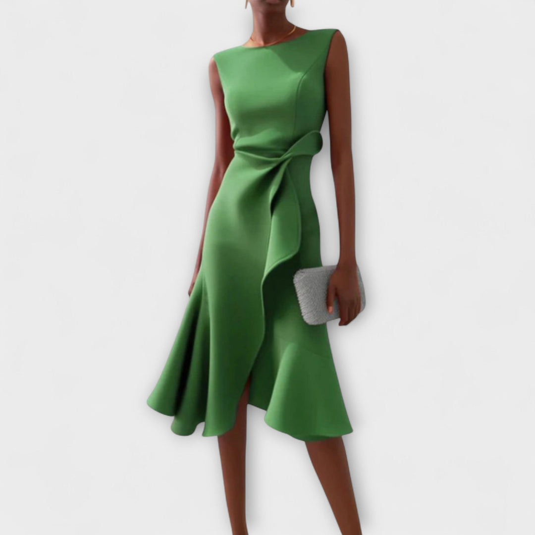 Women’s Asymmetric Midi Dress Elegant Draped Summer Style 5