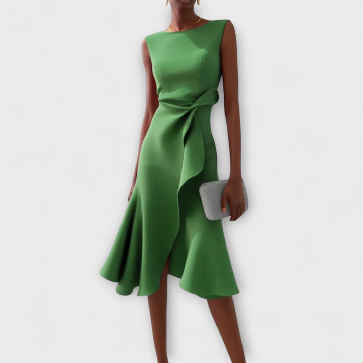 Women’s Asymmetric Midi Dress Elegant Draped Summer Style 5