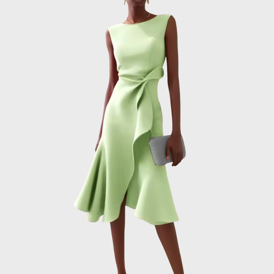 Women’s Asymmetric Midi Dress Elegant Draped Summer Style 7