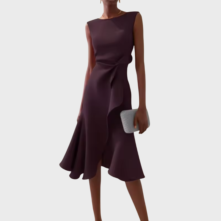 Women’s Asymmetric Midi Dress Elegant Draped Summer Style 9