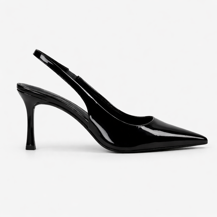 Women’s Black Slingback Heels Pointed Toe Elegant Design 2