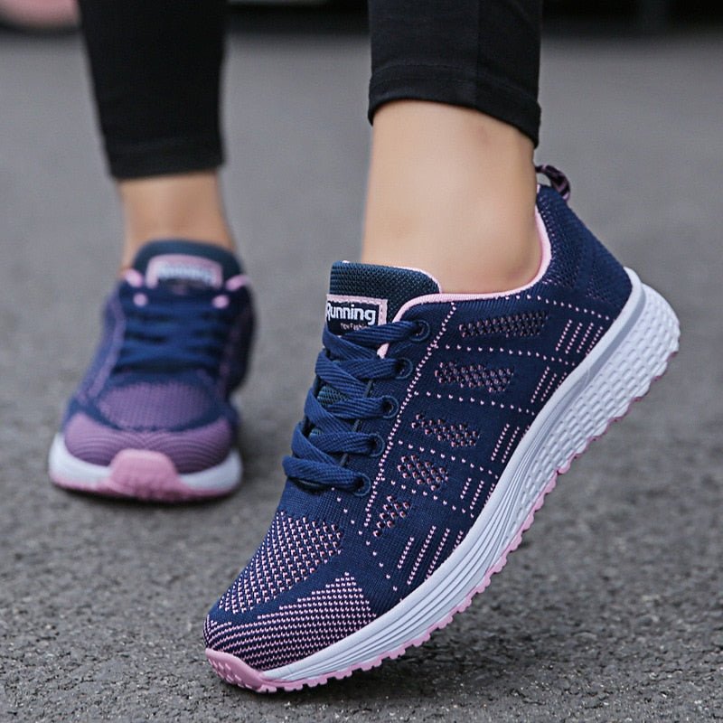 Women’s Breathable Wide-Fit Walking Shoes Lightweight Lace-Up Trainers 11
