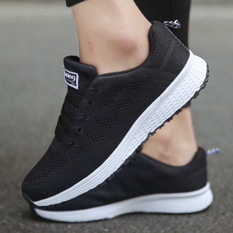 Women’s Breathable Wide-Fit Walking Shoes Lightweight Lace-Up Trainers 5