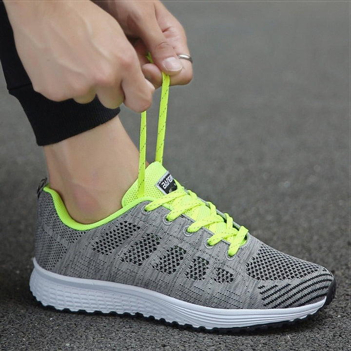 Women’s Breathable Wide-Fit Walking Shoes Lightweight Lace-Up Trainers 6