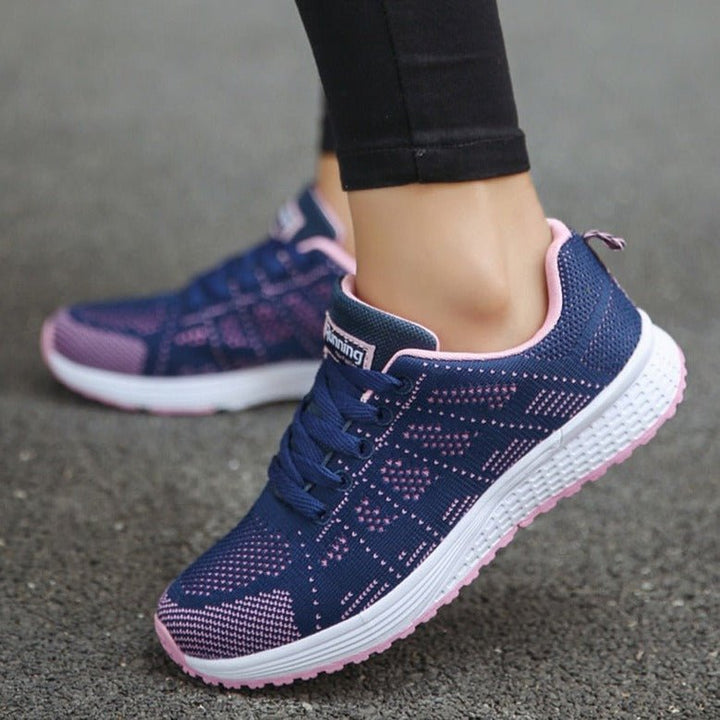 Women’s Breathable Wide-Fit Walking Shoes Lightweight Lace-Up Trainers 7