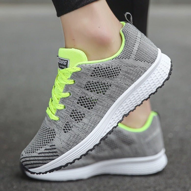 Women’s Breathable Wide-Fit Walking Shoes Lightweight Lace-Up Trainers 8