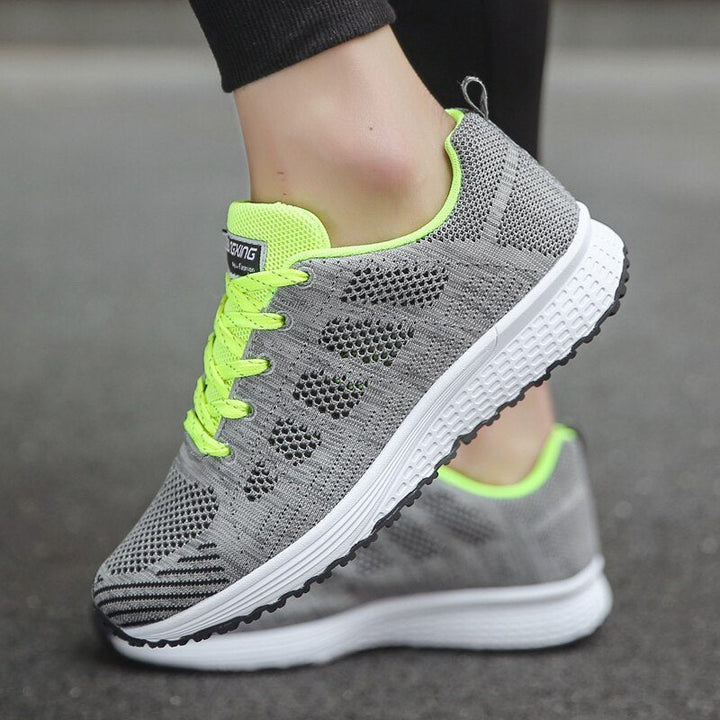 Women’s Breathable Wide-Fit Walking Shoes Lightweight Lace-Up Trainers 9
