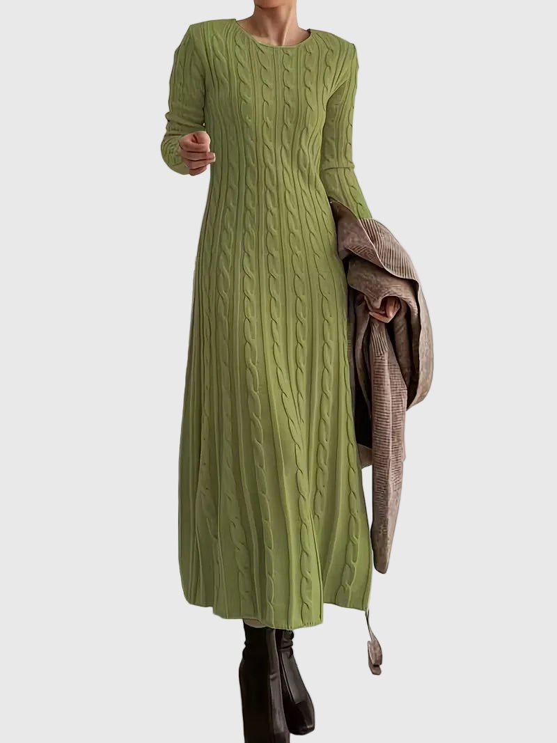 Women’s Cable-Knit Maxi Dress Long Sleeve Design for Effortless Style 1