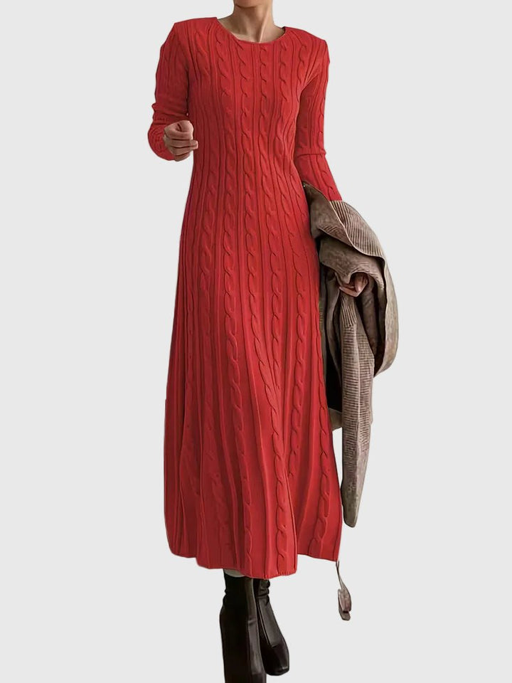 Women’s Cable-Knit Maxi Dress Long Sleeve Design for Effortless Style 2