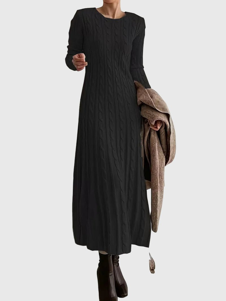 Women’s Cable-Knit Maxi Dress Long Sleeve Design for Effortless Style 3