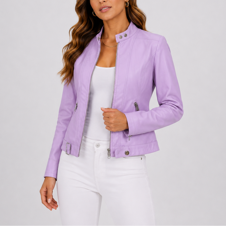 Women’s Classic Leather Jacket Timeless Elegant Design 1