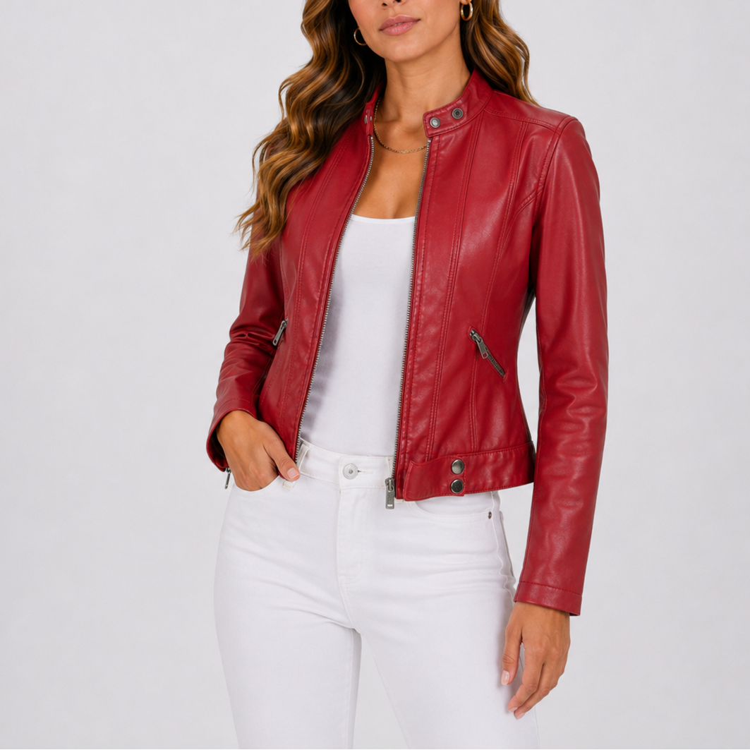 Women’s Classic Leather Jacket Timeless Elegant Design 2