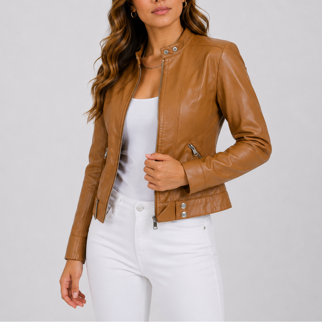 Women’s Classic Leather Jacket Timeless Elegant Design 4