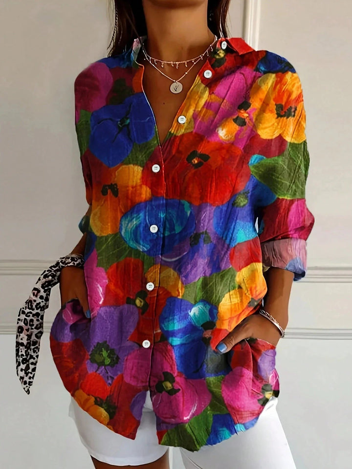 Women’s Colorful Blouse Playful Print Lightweight Summer Style 5