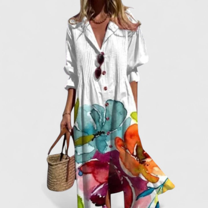 Women’s Elegant Boho Dress Vibrant Colors Flattering Fit 0