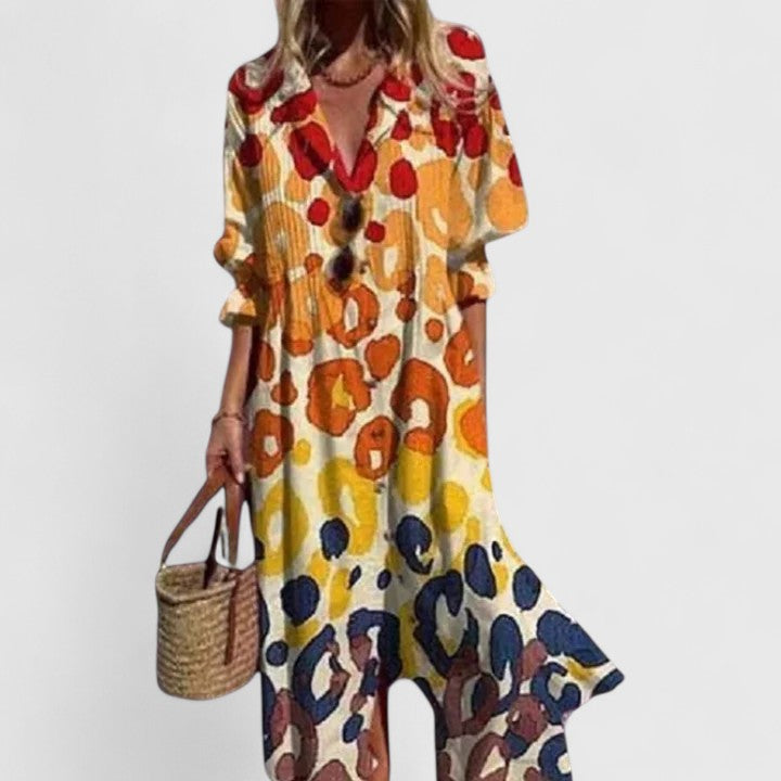 Women’s Elegant Boho Dress Vibrant Colors Flattering Fit 3