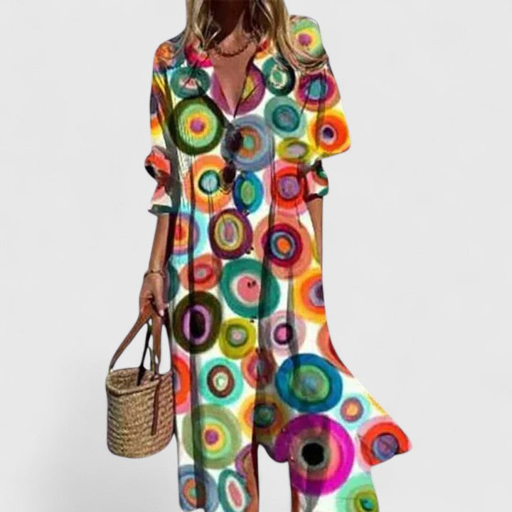 Women’s Elegant Boho Dress Vibrant Colors Flattering Fit 6