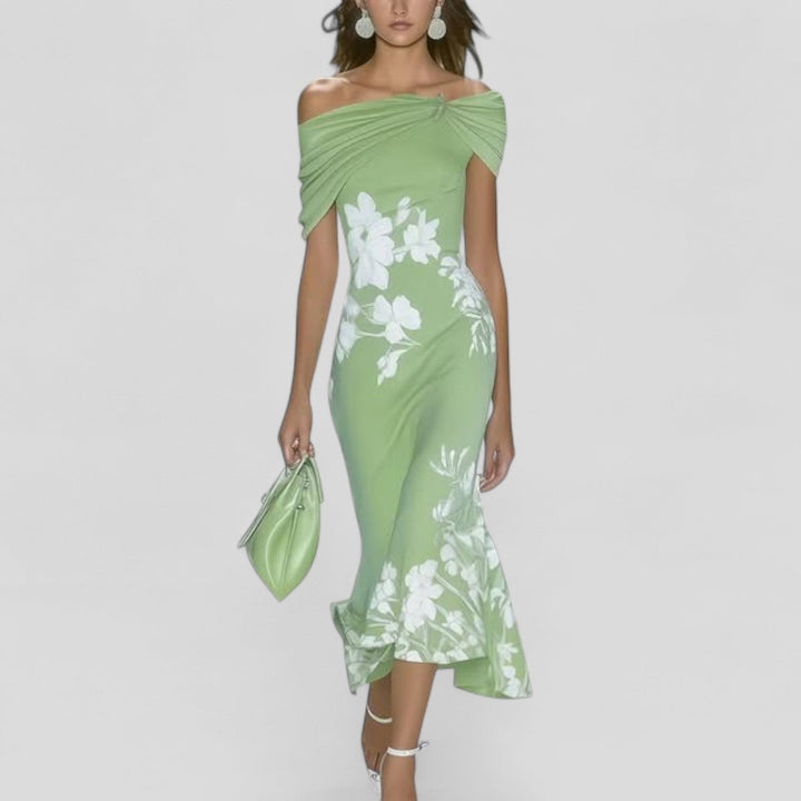Women’s Elegant Midi Dress Unique Print Design for Effortless Style 0