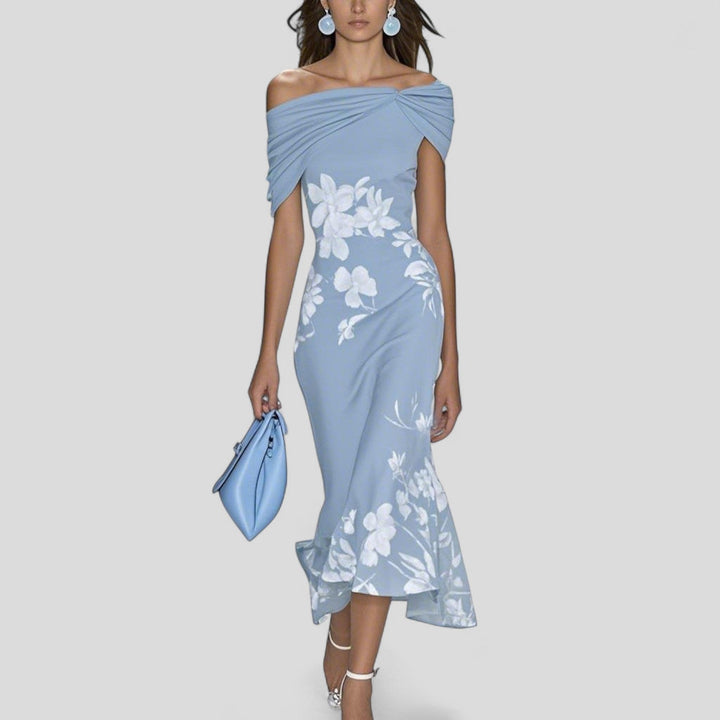 Women’s Elegant Midi Dress Unique Print Design for Effortless Style 1