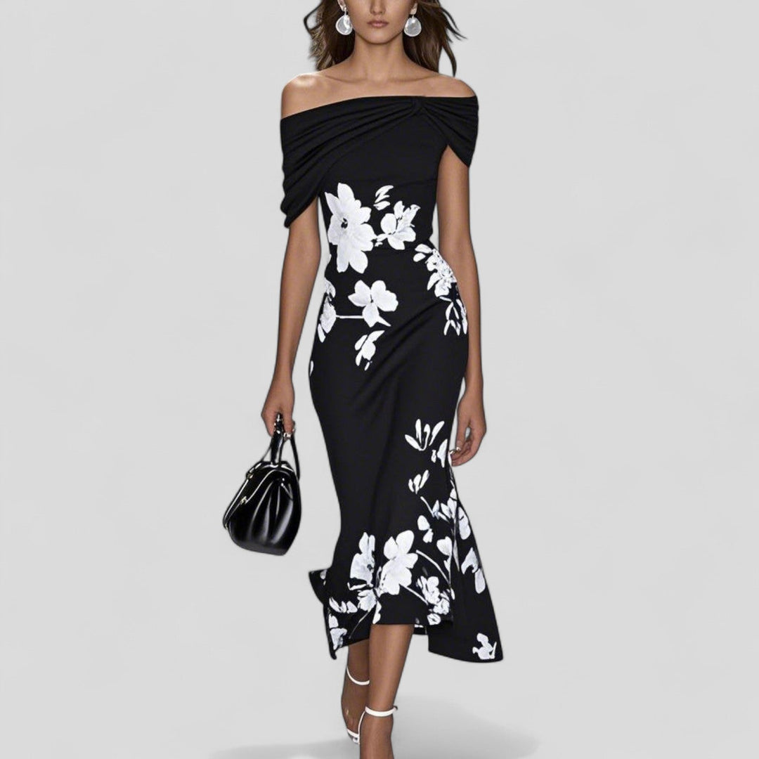 Women’s Elegant Midi Dress Unique Print Design for Effortless Style 2