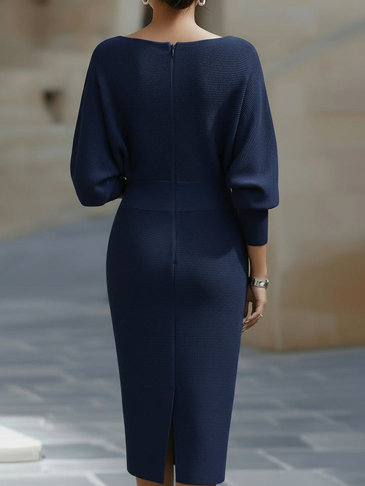 Women’s Elegant Midi Dress with Batwing Sleeves for Summer Events 8
