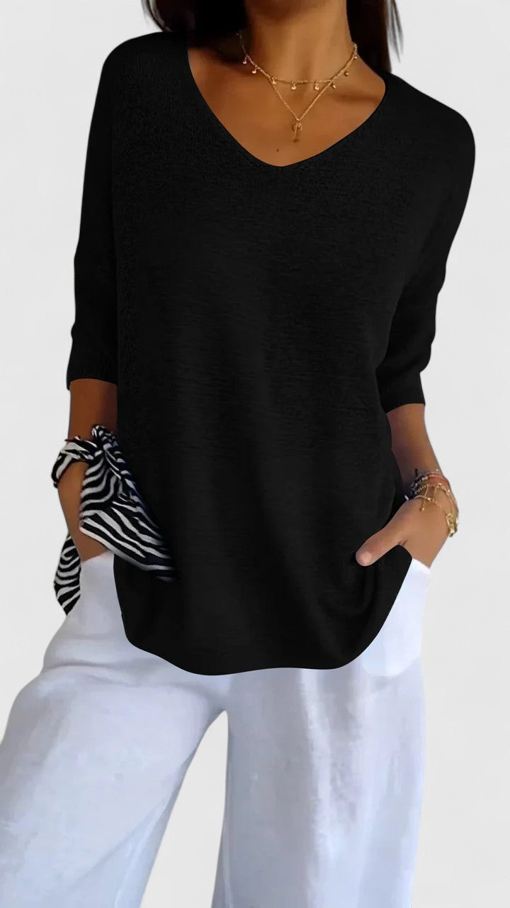 Women’s Elegant V-Neck Top Comfortable and Flattering Design 2