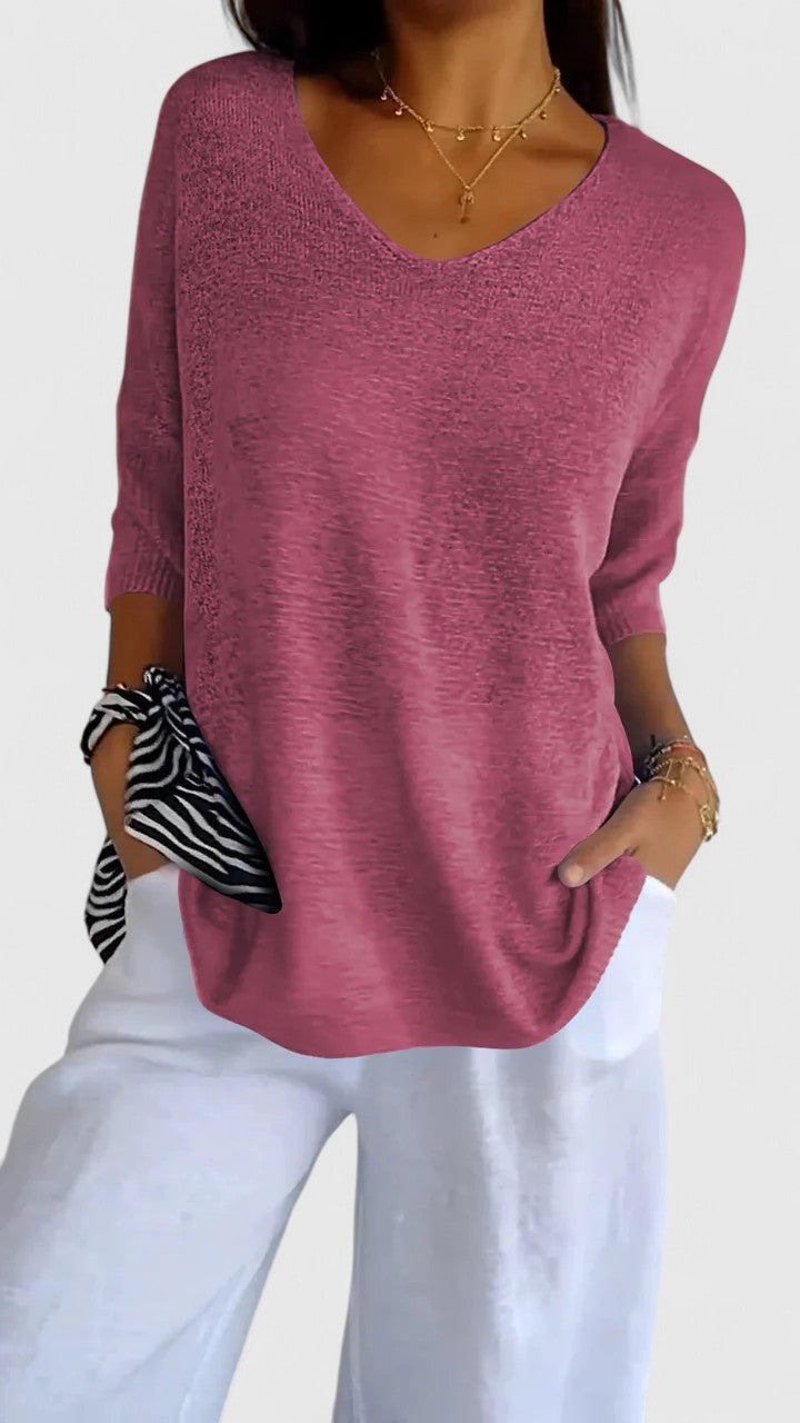 Women’s Elegant V-Neck Top Comfortable and Flattering Design 3