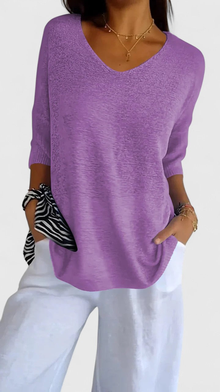 Women’s Elegant V-Neck Top Comfortable and Flattering Design 4