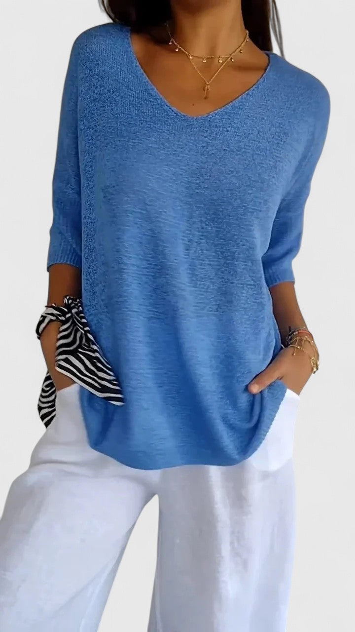 Women’s Elegant V-Neck Top Comfortable and Flattering Design 5