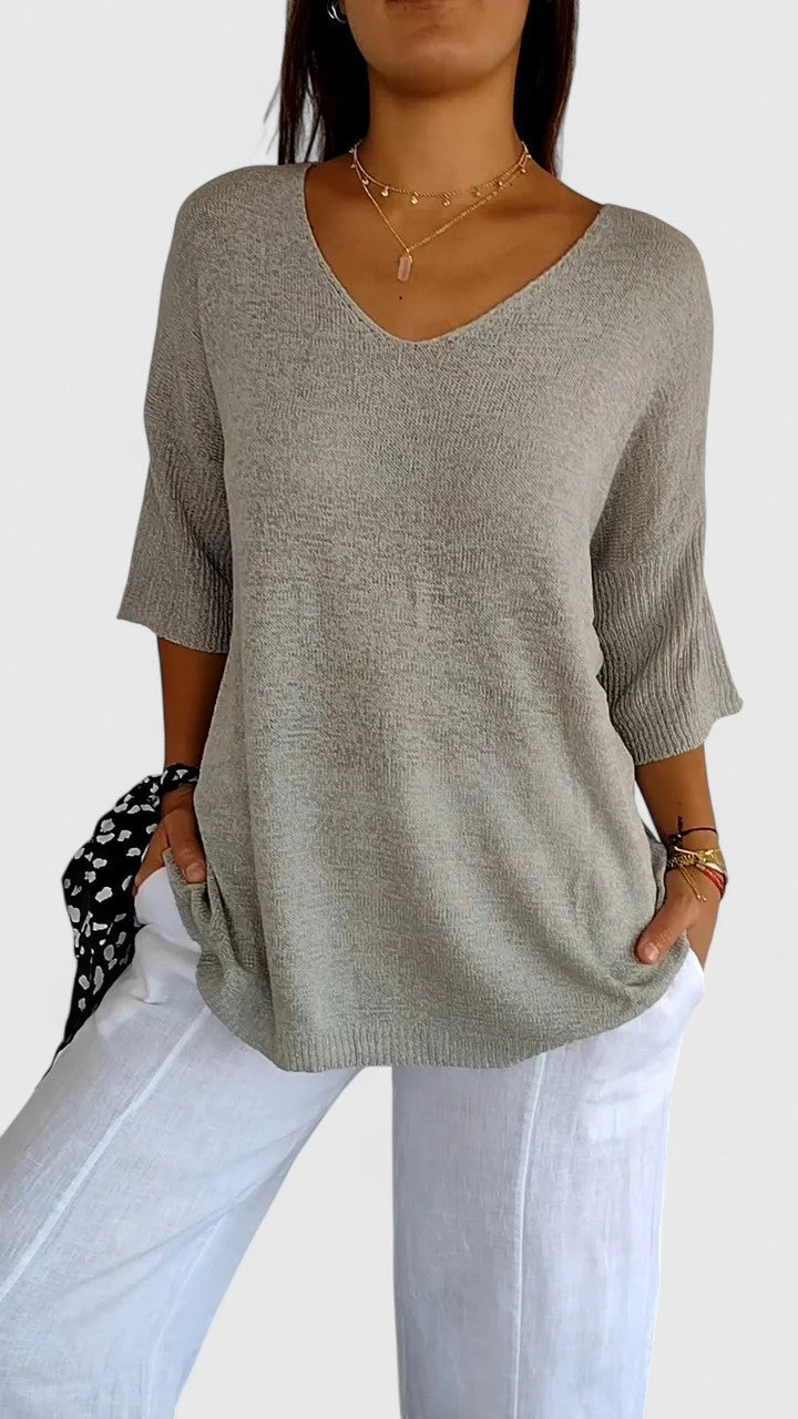 Women’s Elegant V-Neck Top Comfortable and Flattering Design 6