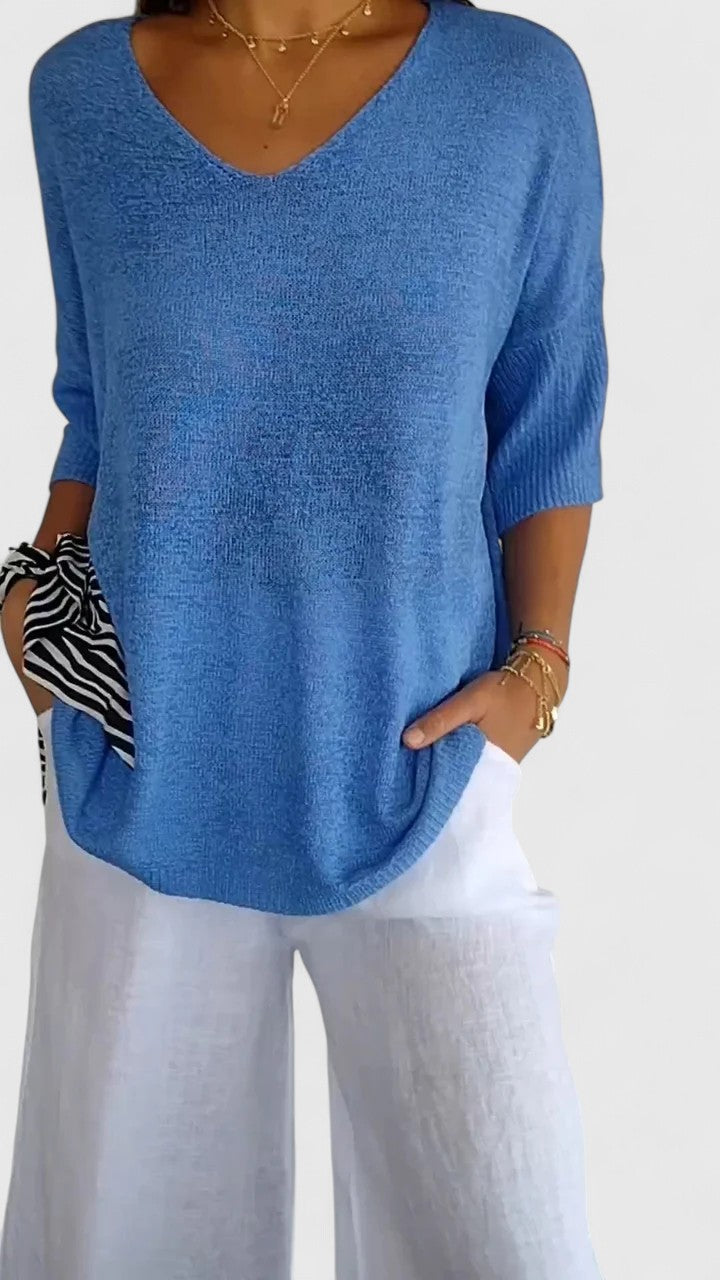 Women’s Elegant V-Neck Top Comfortable and Flattering Design 9